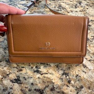 Michael Kors Gold-Tone Leather Crossbody Bag